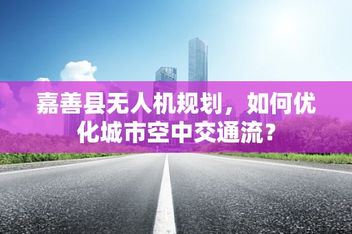 嘉善县无人机规划，如何优化城市空中交通流？