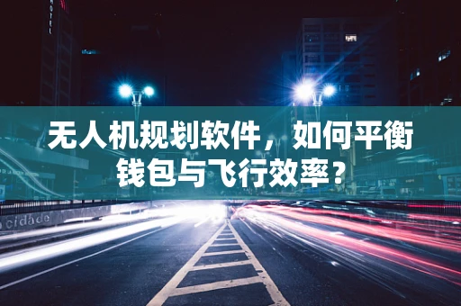 无人机规划软件，如何平衡钱包与飞行效率？